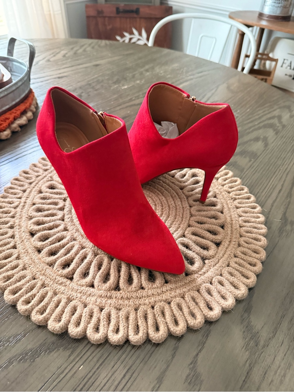 Jessica Simpson Red Averna High Heeled Bootie Sz 7.5M